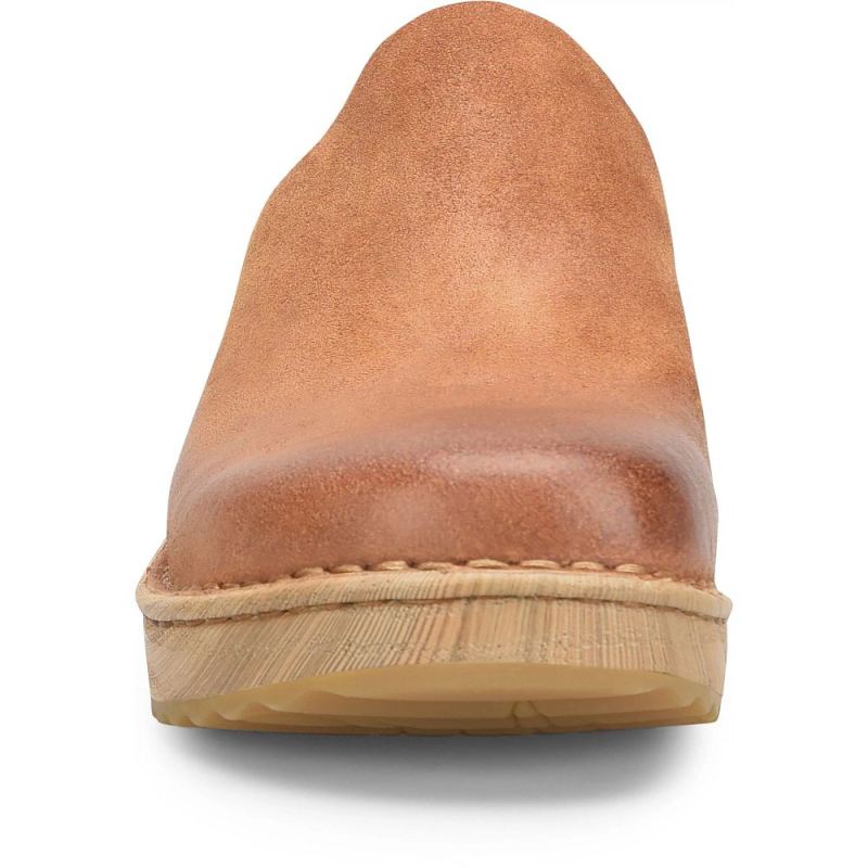 Born Women's Andy Clogs - Camel Distressed (Tan)