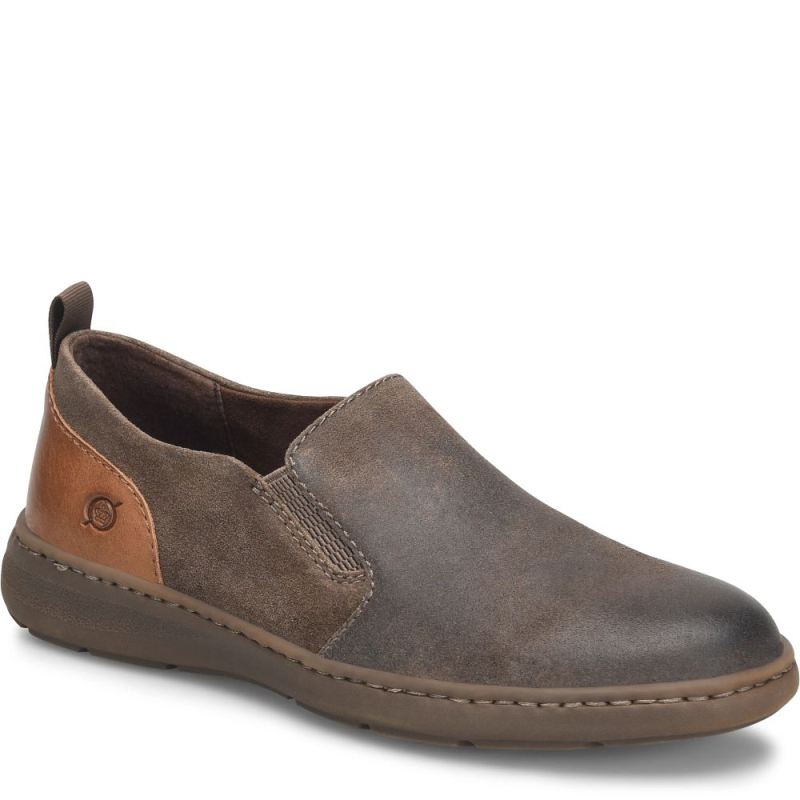 Born Men's Morgan Slip-Ons & Lace-Ups - Dark Mud Distressed (Gre