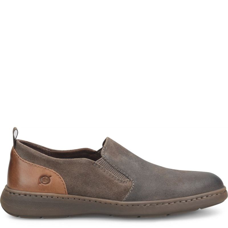 Born Men's Morgan Slip-Ons & Lace-Ups - Dark Mud Distressed (Gre