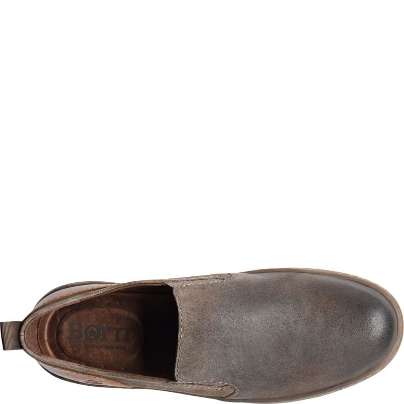 Born Men's Morgan Slip-Ons & Lace-Ups - Dark Mud Distressed (Gre