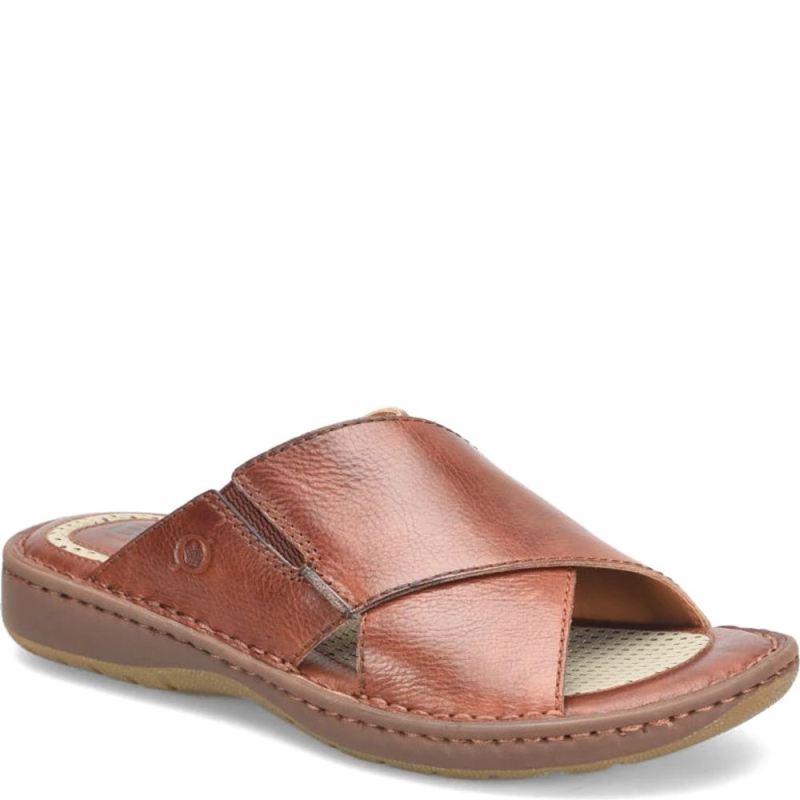 Born Men's Marco Sandals - Dark Tan Bourbon (Brown)