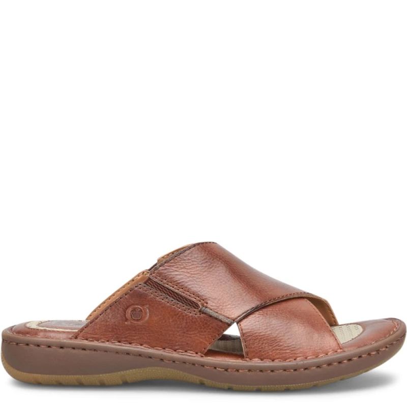 Born Men's Marco Sandals - Dark Tan Bourbon (Brown)