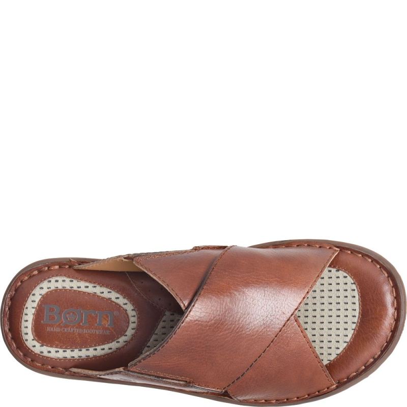 Born Men's Marco Sandals - Dark Tan Bourbon (Brown)