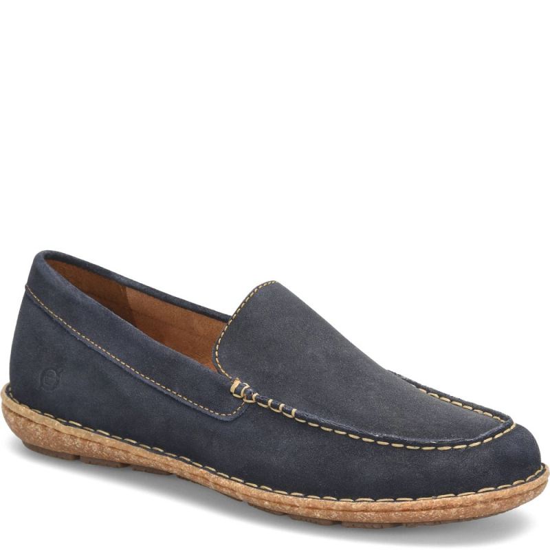 Born Men's Naldo Slip-Ons & Lace-Ups - Navy Distressed Nubuck (B