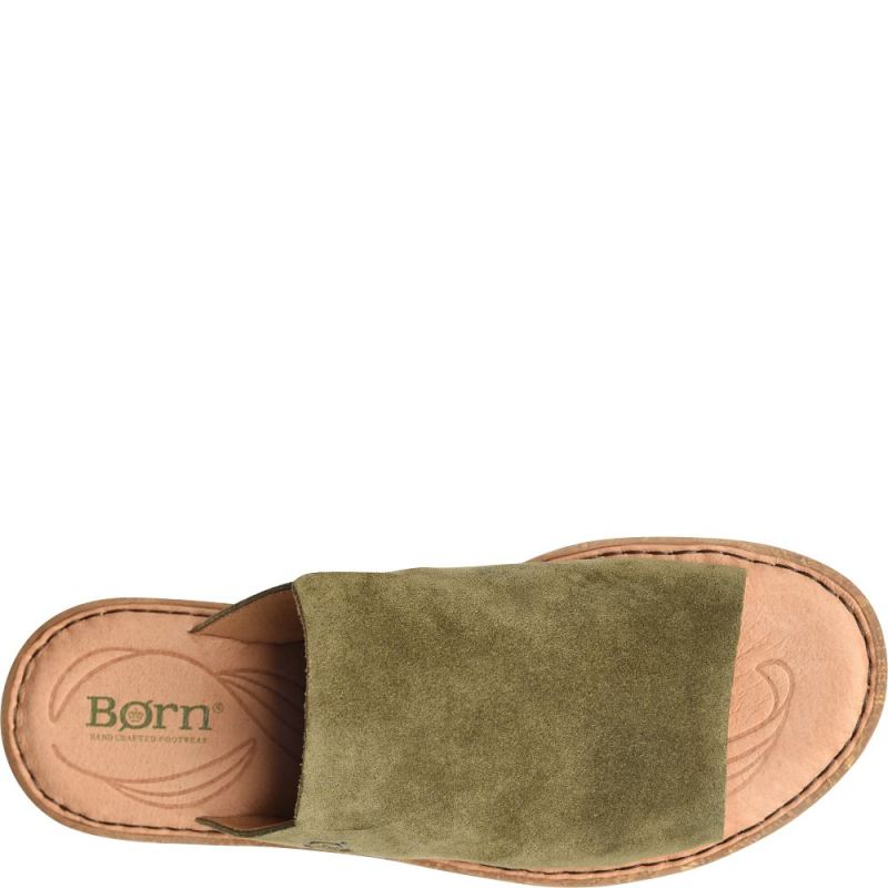 Born Women's Mesilla Sandals - Army Green Suede (Green)