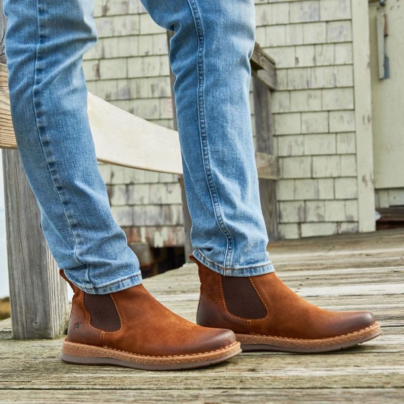 Born Men's Brody Boots - Glazed Ginger Distressed (Brown)