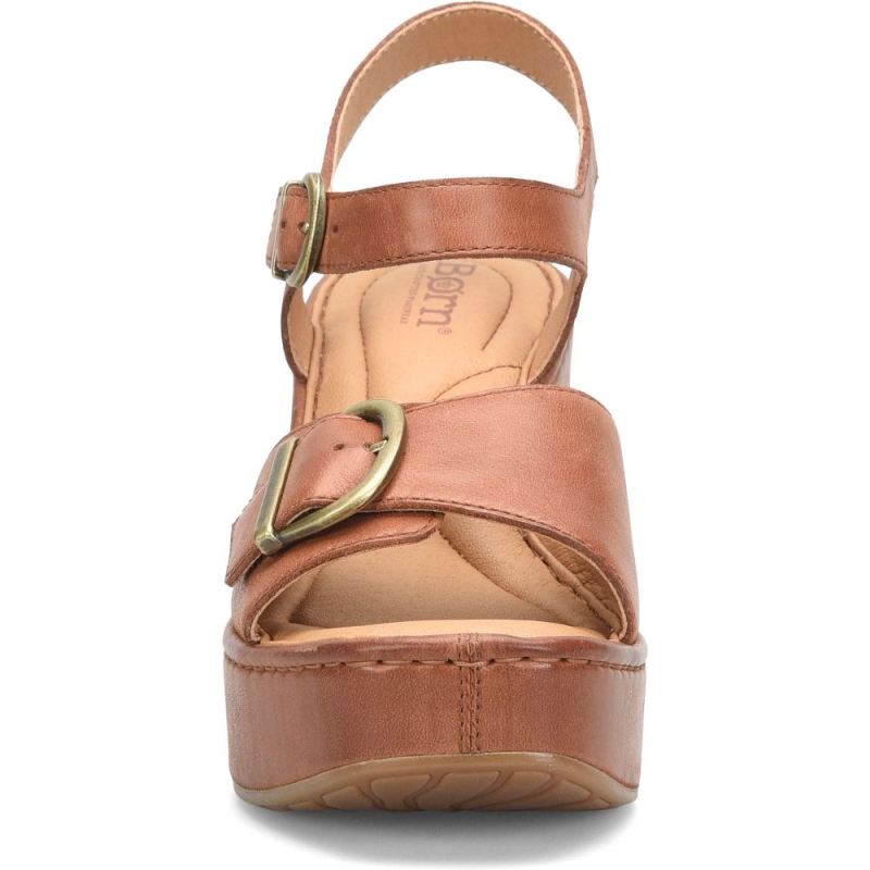 Born Women's Browyn Sandals - Cognac With Leather Wrap (Brown)