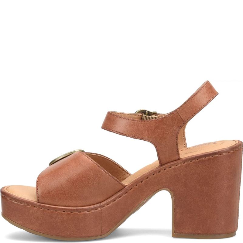 Born Women's Browyn Sandals - Cognac With Leather Wrap (Brown)