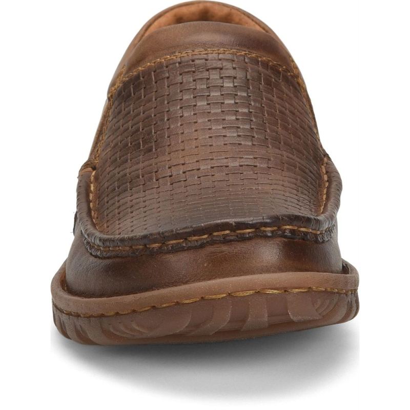 Born Men's Gudmund Slip-Ons & Lace-Ups - Sunset Embossed (Brown)