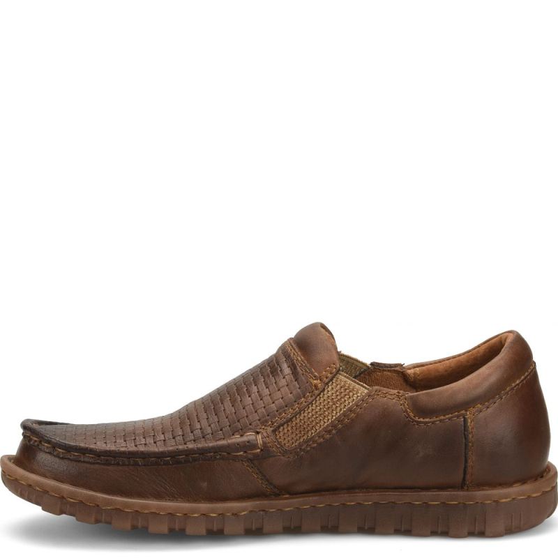 Born Men's Gudmund Slip-Ons & Lace-Ups - Sunset Embossed (Brown)