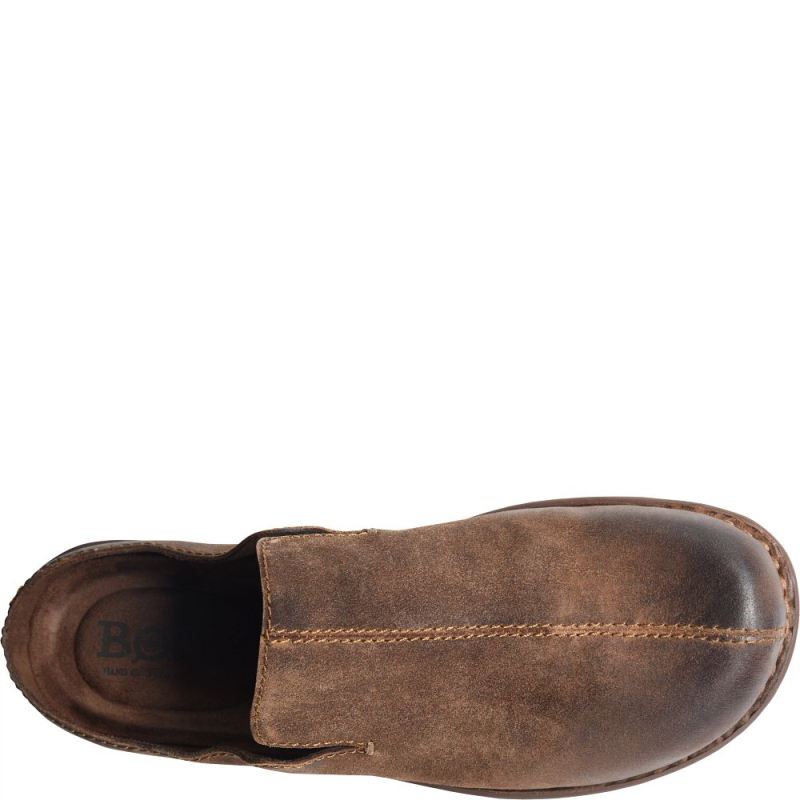 Born Men's Jude Slip-Ons & Lace-Ups - Tan Caramel Distressed (Br