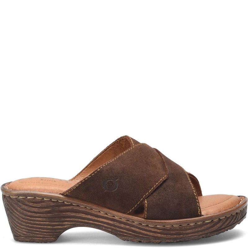 Born Women's Teayo Basic Sandals - Dark Brown Distressed (Brown)