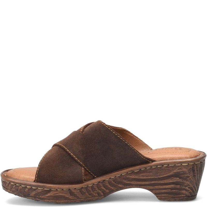 Born Women's Teayo Basic Sandals - Dark Brown Distressed (Brown)