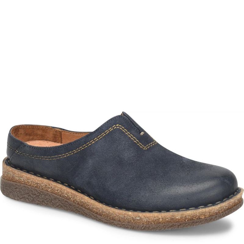 Born Women's Seana Clogs - Navy Indigo Distressed (Blue)