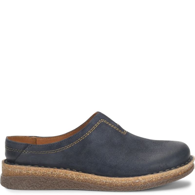 Born Women's Seana Clogs - Navy Indigo Distressed (Blue)