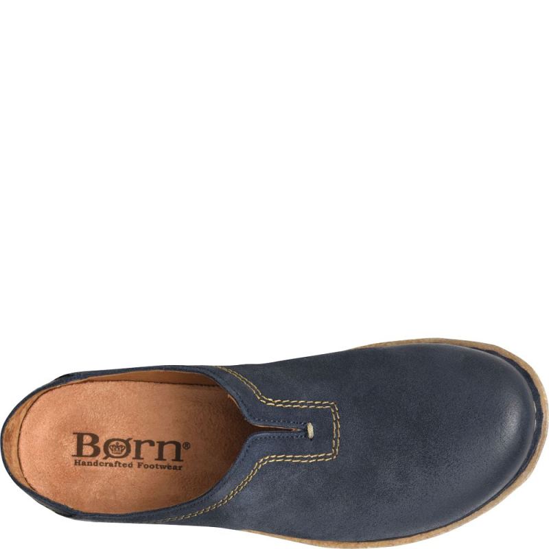 Born Women's Seana Clogs - Navy Indigo Distressed (Blue)