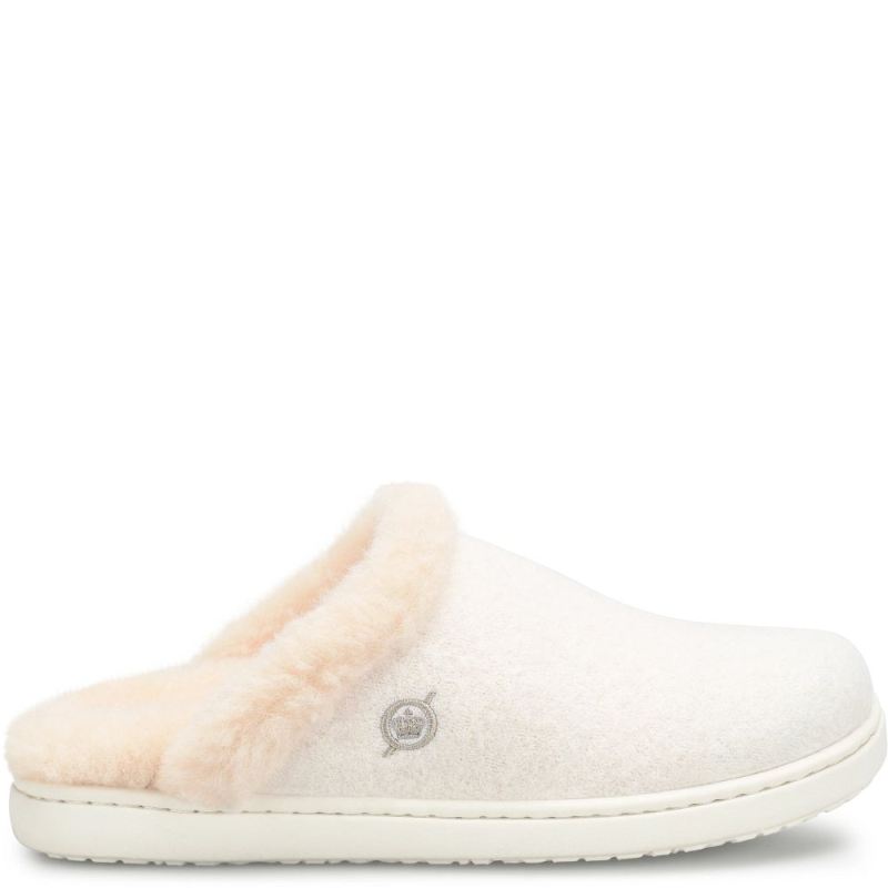 Born Women's Zoe Clogs - Winter White Wool Combo (White)