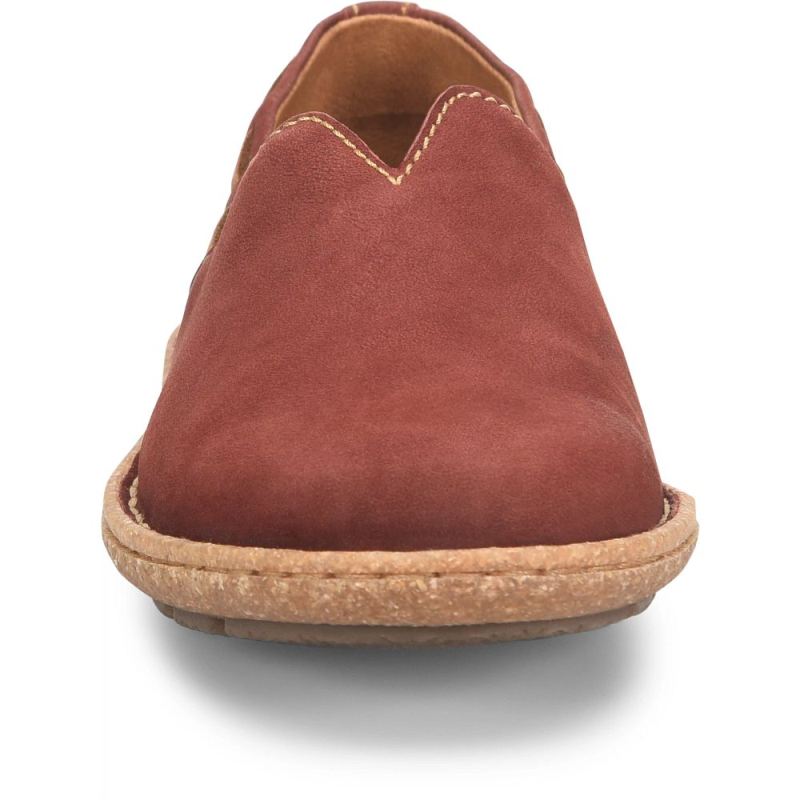 Born Women's Naya Slip-Ons & Lace-Ups - Brick Nubuck (Red)