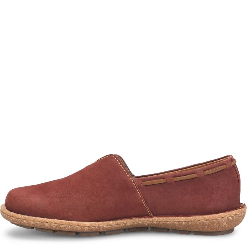 Born Women's Naya Slip-Ons & Lace-Ups - Brick Nubuck (Red)