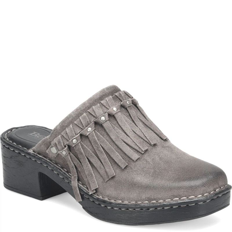 Born Women's Harmony Clogs - Dark Basalto Distressed (Grey)