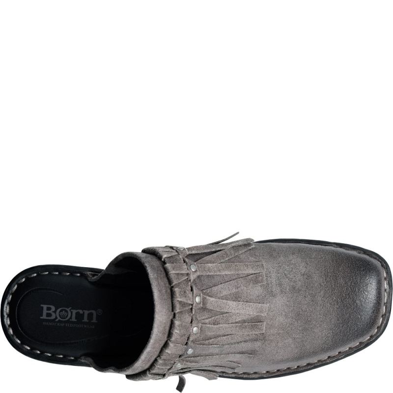 Born Women's Harmony Clogs - Dark Basalto Distressed (Grey)