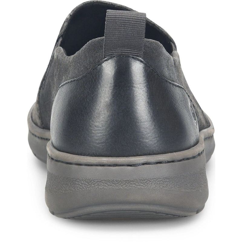 Born Men's Morgan Slip-Ons & Lace-Ups - Dark Carbon Distressed (