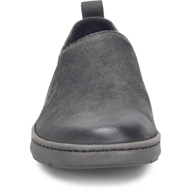 Born Men's Morgan Slip-Ons & Lace-Ups - Dark Carbon Distressed (