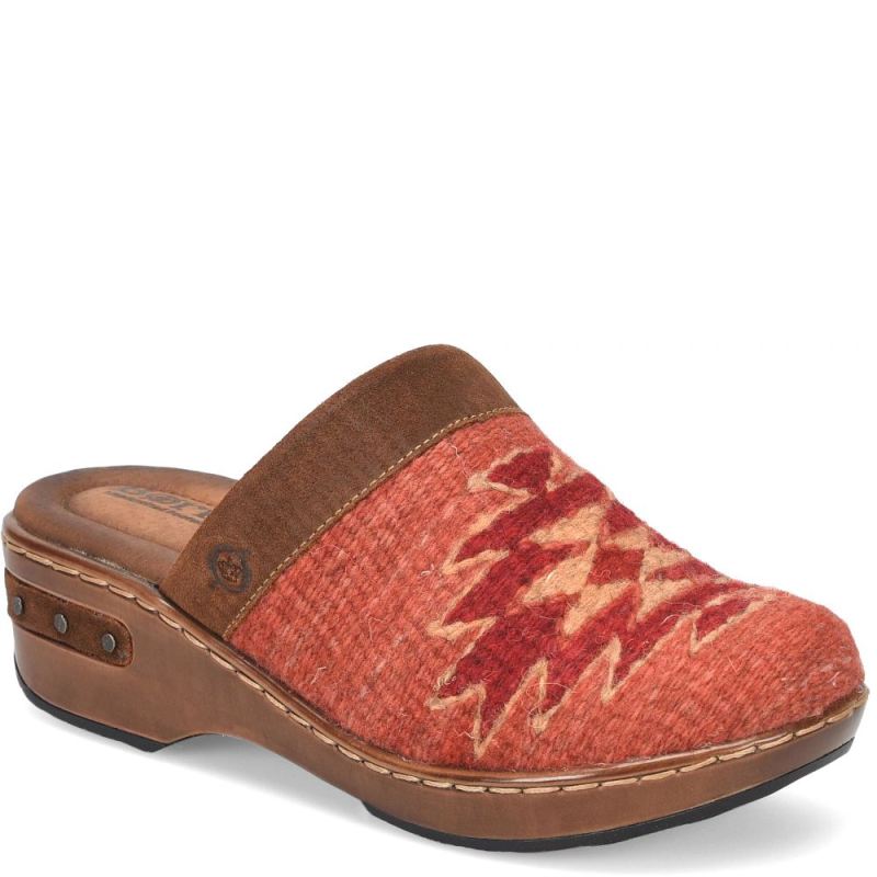 Born Women's Bandy Blanket Clogs - Rust Blanket Combo (Brown)