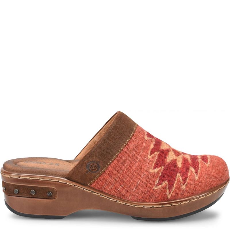 Born Women's Bandy Blanket Clogs - Rust Blanket Combo (Brown)