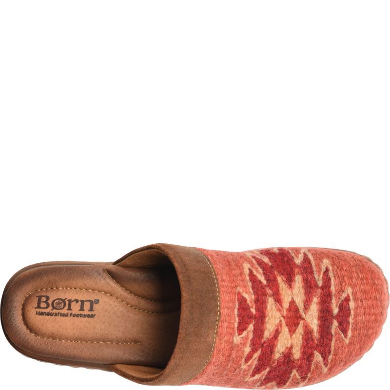 Born Women's Bandy Blanket Clogs - Rust Blanket Combo (Brown)