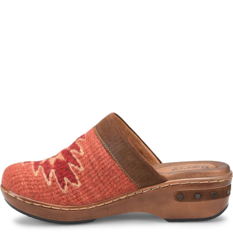 Born Women's Bandy Blanket Clogs - Rust Blanket Combo (Brown)