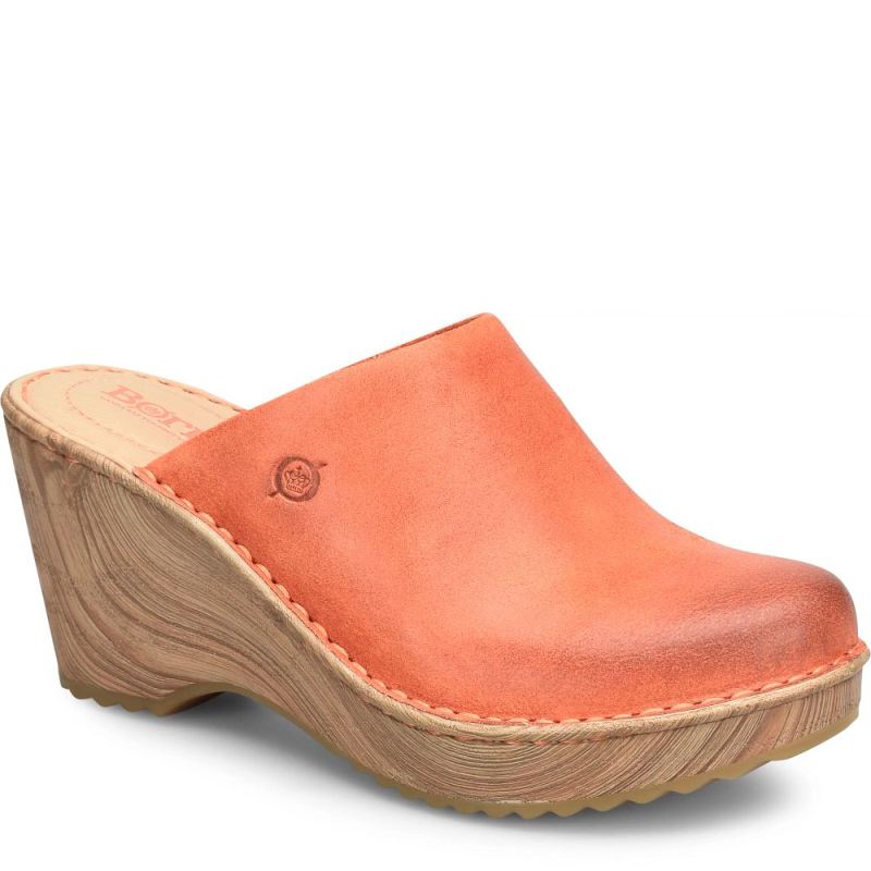 Born Women's Natalie Clogs - Albicocca Distressed (Orange)