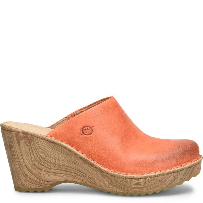 Born Women's Natalie Clogs - Albicocca Distressed (Orange)