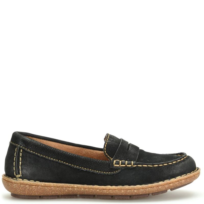 Born Women's Nerina Slip-Ons & Lace-Ups - Black Nubuck (Black)