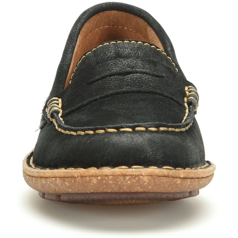 Born Women's Nerina Slip-Ons & Lace-Ups - Black Nubuck (Black)