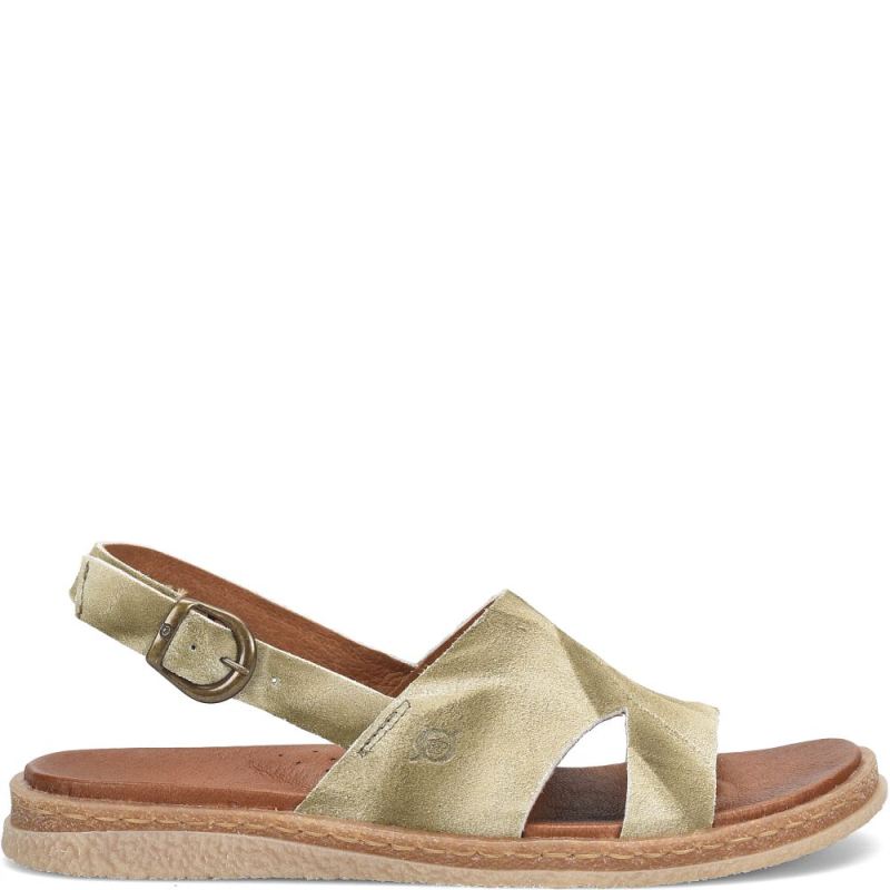 Born Women's Carah Sandals - Dark Green Olive Suede (Multicolor)