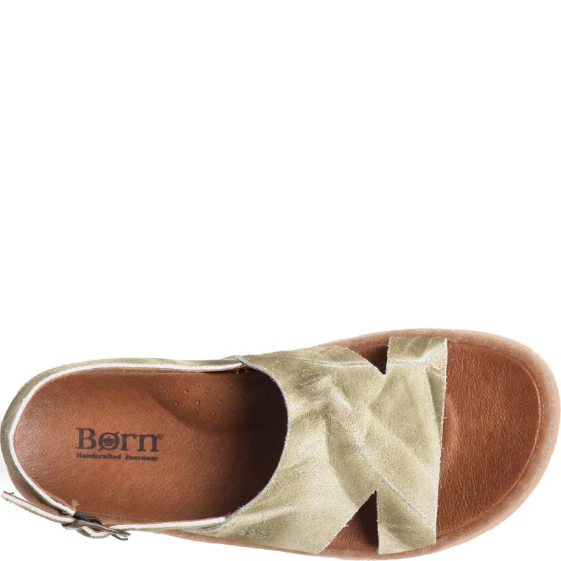 Born Women's Carah Sandals - Dark Green Olive Suede (Multicolor)