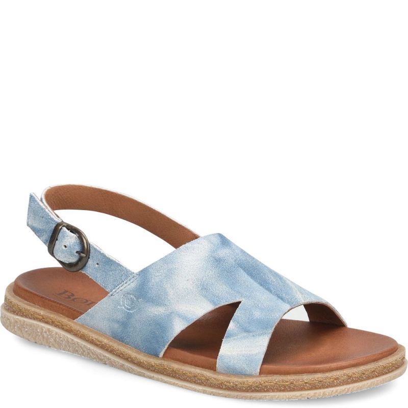 Born Women's Carah Sandals - Star Light Blue Suede (Multicolor)