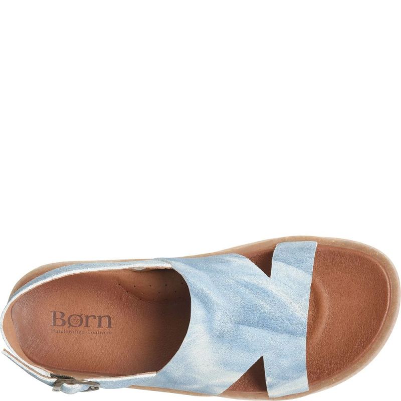 Born Women's Carah Sandals - Star Light Blue Suede (Multicolor)