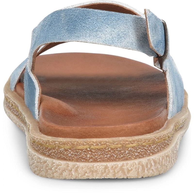 Born Women's Carah Sandals - Star Light Blue Suede (Multicolor)