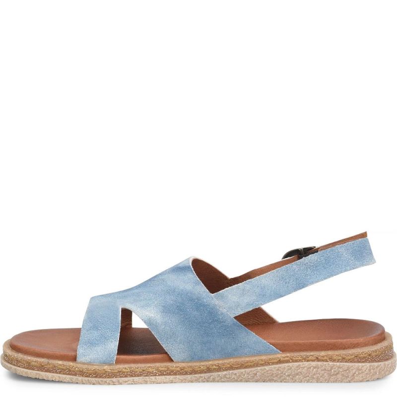 Born Women's Carah Sandals - Star Light Blue Suede (Multicolor)