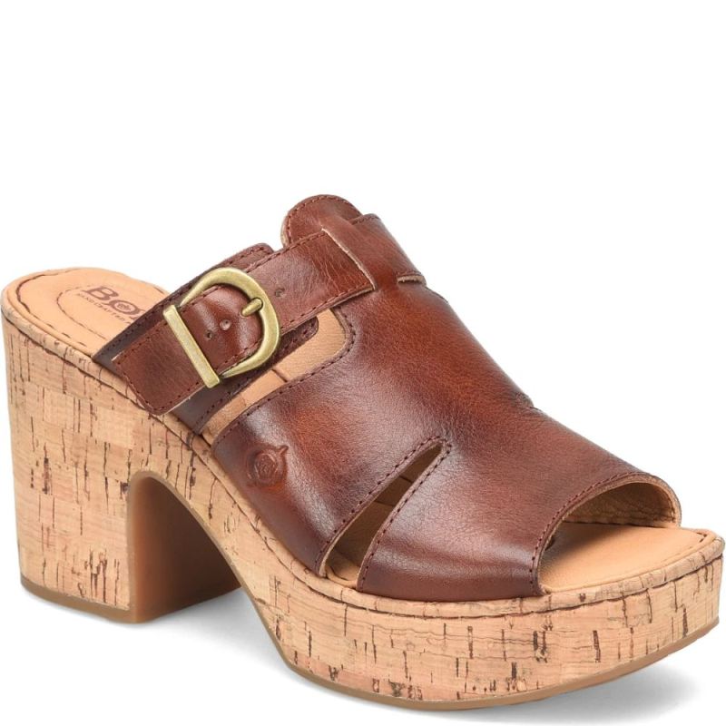 Born Women's Brooklan Sandals - Dark Tan Bourbon (Brown)