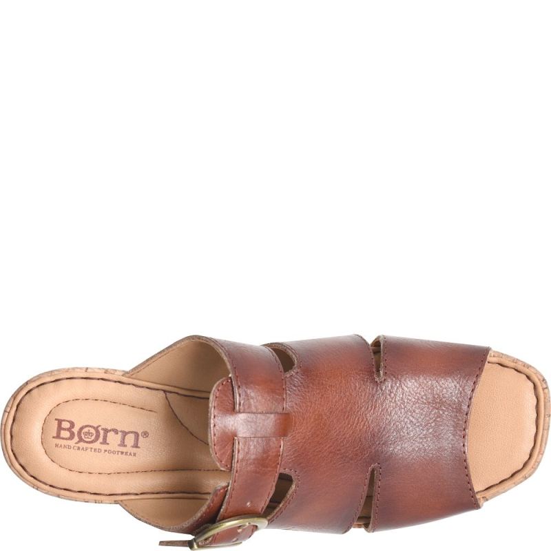 Born Women's Brooklan Sandals - Dark Tan Bourbon (Brown)