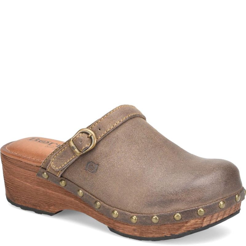 Born Women's Jewel Clogs - Taupe Avola Distressed (Tan)