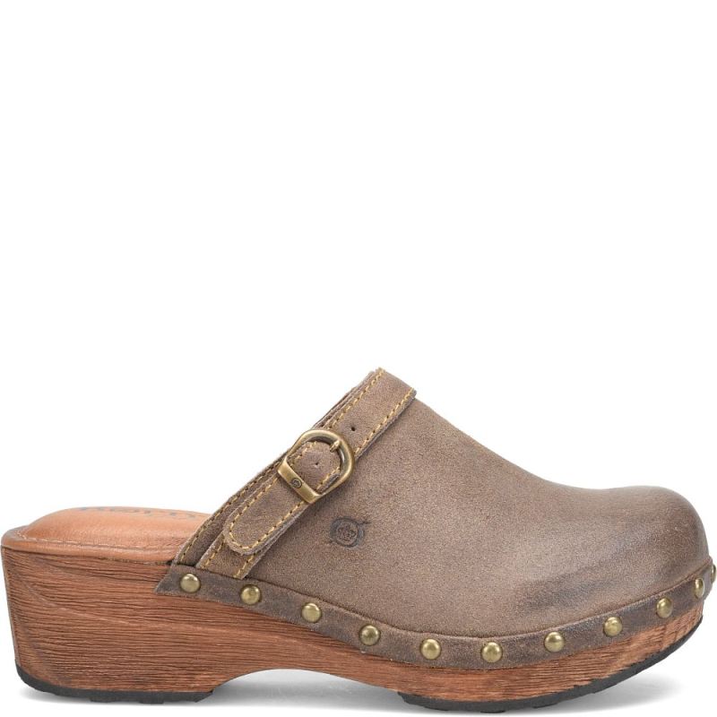 Born Women's Jewel Clogs - Taupe Avola Distressed (Tan)