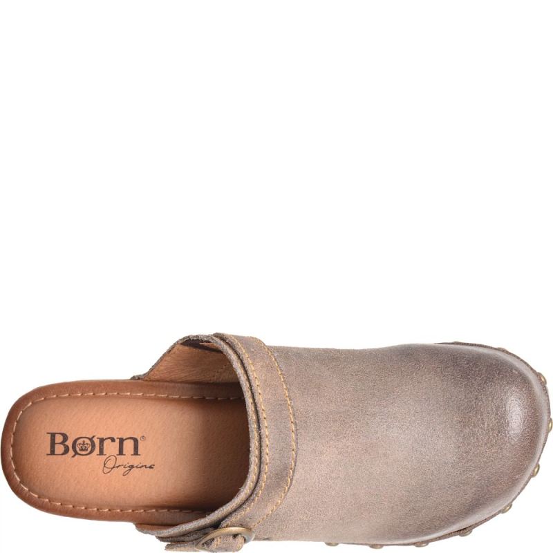 Born Women's Jewel Clogs - Taupe Avola Distressed (Tan)