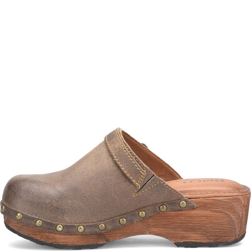 Born Women's Jewel Clogs - Taupe Avola Distressed (Tan)