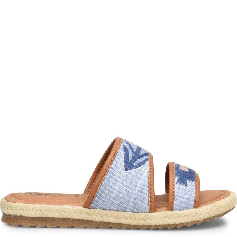 Born Women's Ellie Sandals - Blue Fabric (Blue)