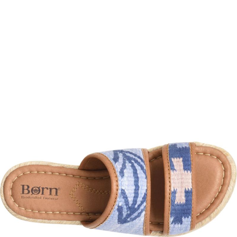 Born Women's Ellie Sandals - Blue Fabric (Blue)