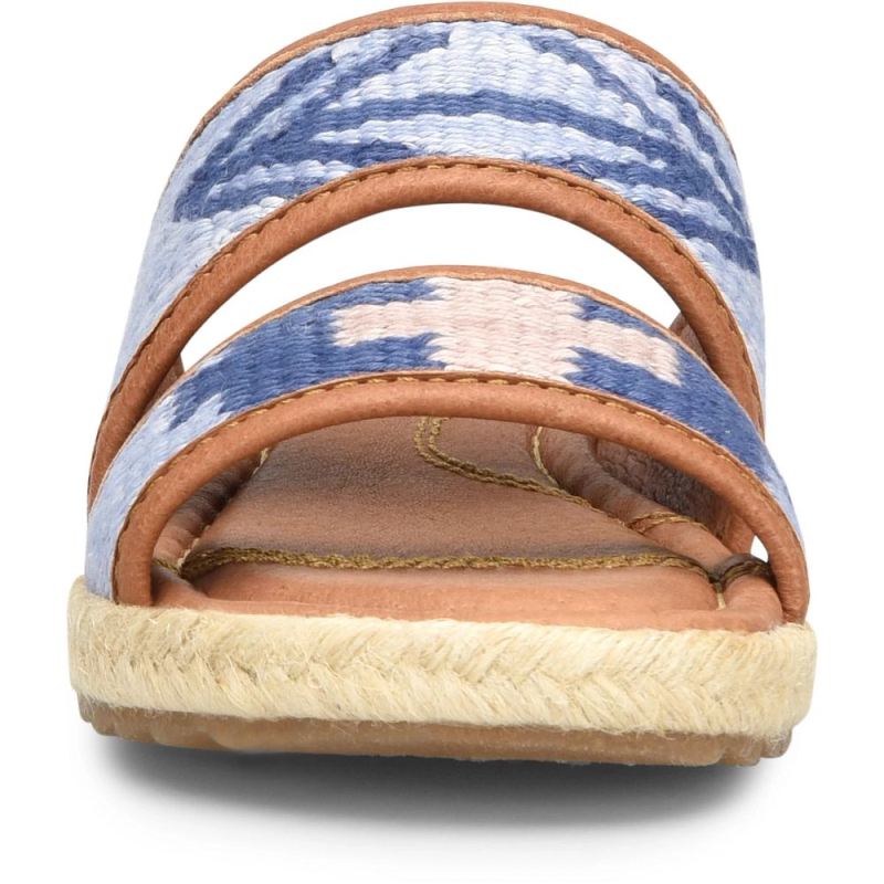 Born Women's Ellie Sandals - Blue Fabric (Blue)